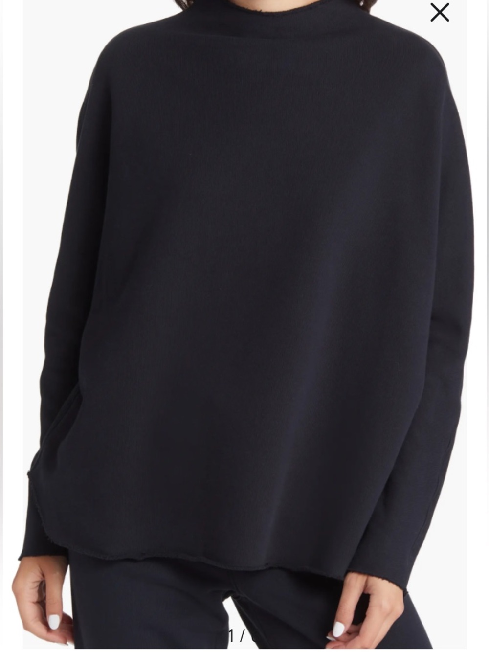 Frank and Eileen Funnel Neck Capelet Sweatshirt BLACK 🖤 SIZE medium. Great shape